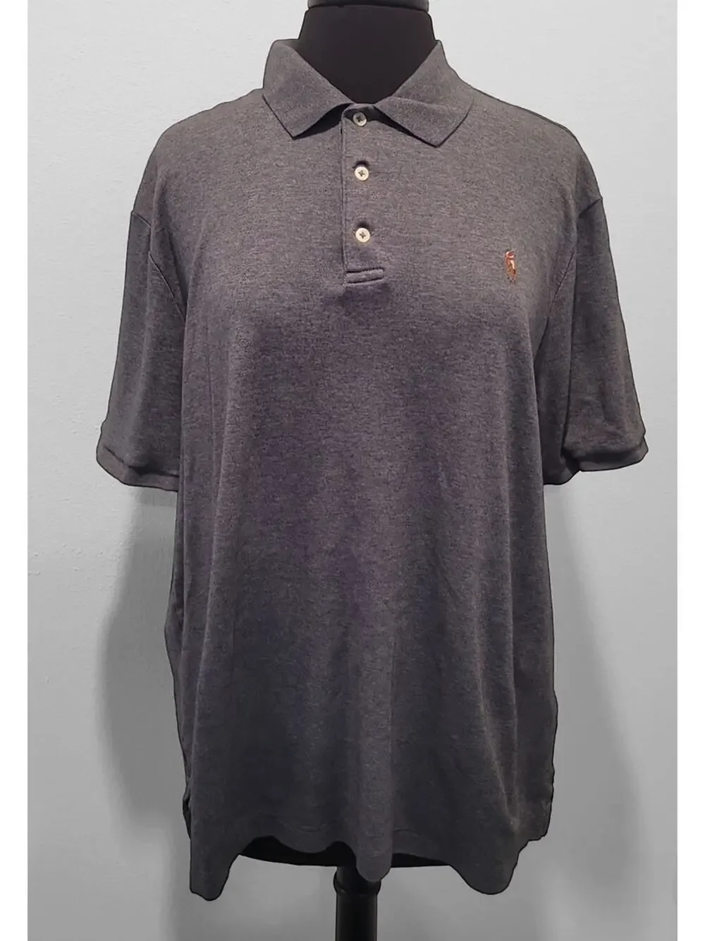Ralph Lauren Gray Heather Polo Classic Preppy Heritage XL